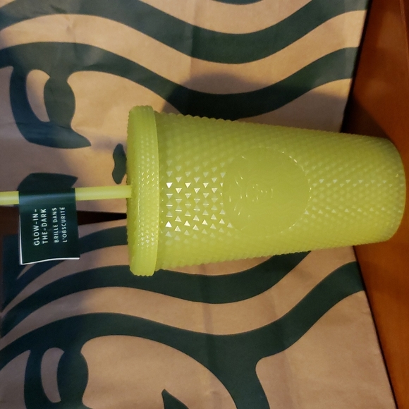 Starbucks Fall 2022 Glow in the dark Lemongrass bling 24 oz. & 16 oz Cold Cup - Picture 7 of 7